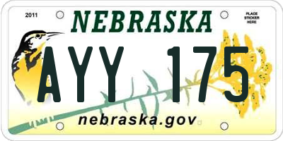 NE license plate AYY175