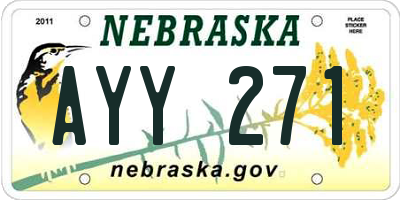 NE license plate AYY271