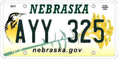 NE license plate AYY325
