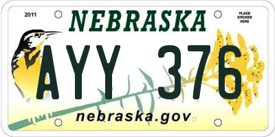 NE license plate AYY376