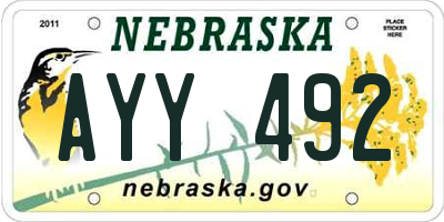 NE license plate AYY492