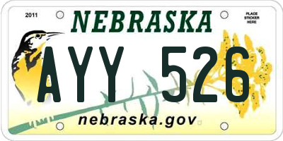 NE license plate AYY526