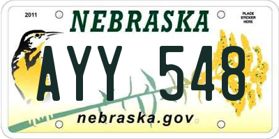 NE license plate AYY548