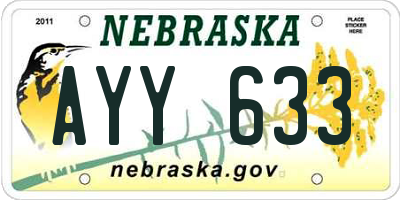 NE license plate AYY633