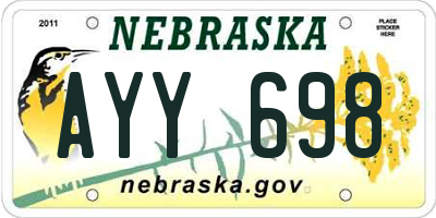NE license plate AYY698