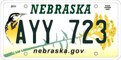 NE license plate AYY723
