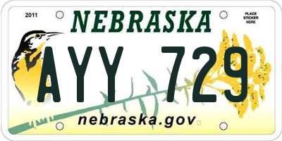 NE license plate AYY729