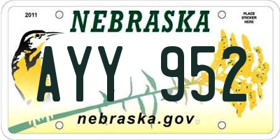 NE license plate AYY952