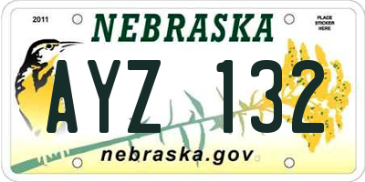NE license plate AYZ132