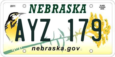 NE license plate AYZ179