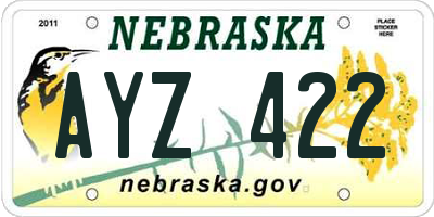 NE license plate AYZ422