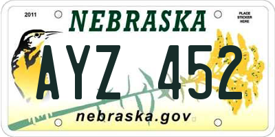 NE license plate AYZ452