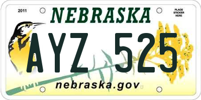 NE license plate AYZ525
