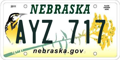 NE license plate AYZ717