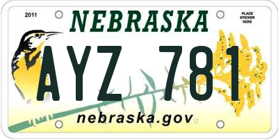 NE license plate AYZ781