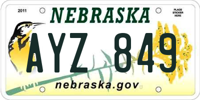 NE license plate AYZ849