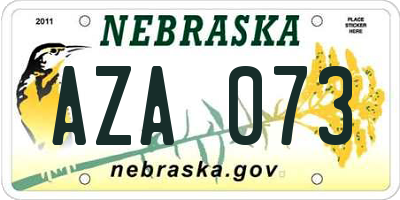 NE license plate AZA073