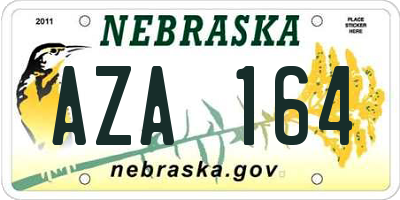 NE license plate AZA164