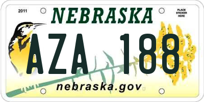 NE license plate AZA188