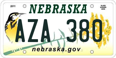 NE license plate AZA380
