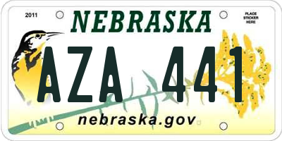 NE license plate AZA441