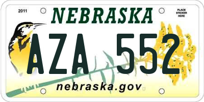 NE license plate AZA552