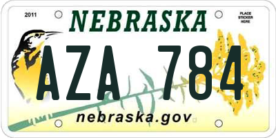 NE license plate AZA784