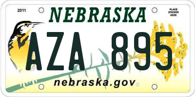NE license plate AZA895