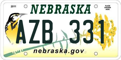 NE license plate AZB331