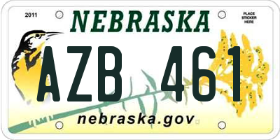 NE license plate AZB461