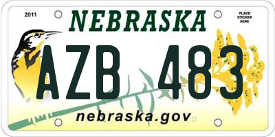 NE license plate AZB483
