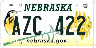 NE license plate AZC422
