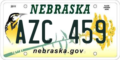 NE license plate AZC459