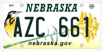 NE license plate AZC661