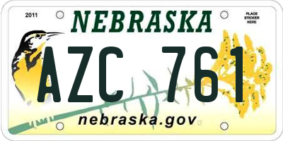 NE license plate AZC761