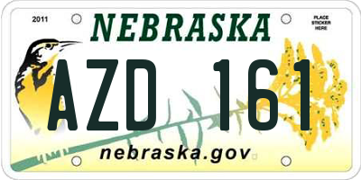 NE license plate AZD161
