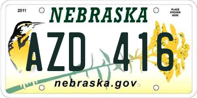 NE license plate AZD416