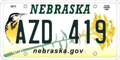 NE license plate AZD419