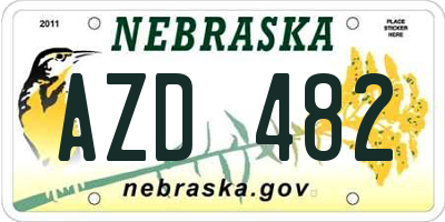 NE license plate AZD482