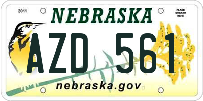 NE license plate AZD561