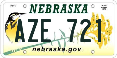 NE license plate AZE721