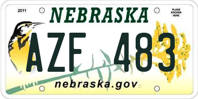 NE license plate AZF483
