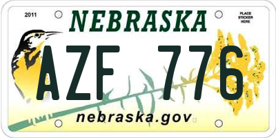 NE license plate AZF776