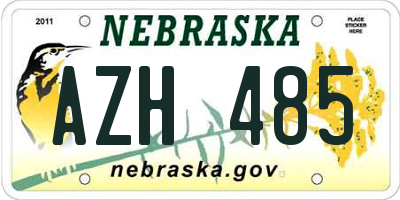NE license plate AZH485