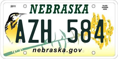 NE license plate AZH584