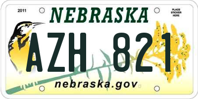 NE license plate AZH821