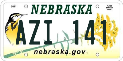 NE license plate AZI141