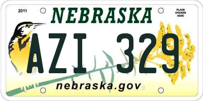 NE license plate AZI329