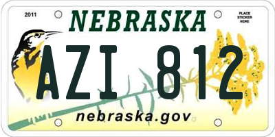 NE license plate AZI812
