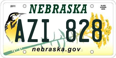 NE license plate AZI828